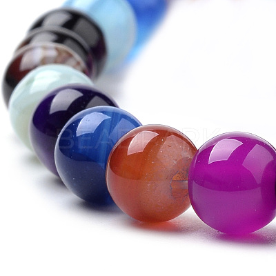 Natural Striped Agate/Banded Agate Beads Strands G-S259-04J-6mm-1