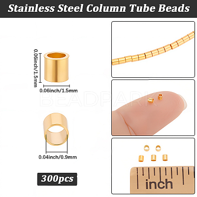 300Pcs 201 Stainless Steel Crimp Beads STAS-BBC0009-77A-1