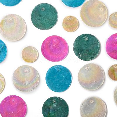 20Pcs 5 Styles Natural Capiz Shell Pendants SSHEL-FS0001-07-1