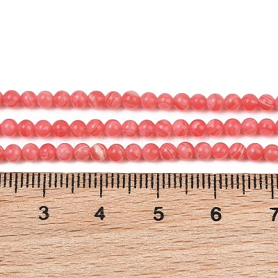 Dyed Synthetic Rhodochrosite Beads Strands GG-CBA0389-A03-3mm-1
