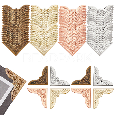80Pcs 4 Colors Iron Triangle Corner Protector FIND-WR0012-31-1
