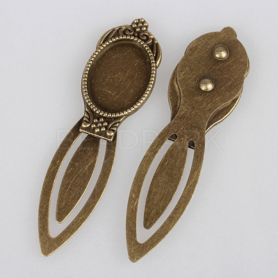 Antique Bronze Iron Bookmark Cabochon Settings X-PALLOY-N0084-01AB-NF-1