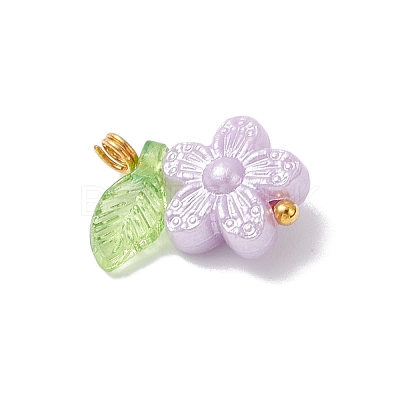 Imitation Pearl Acrylic Pendants PALLOY-JF04335-01-1