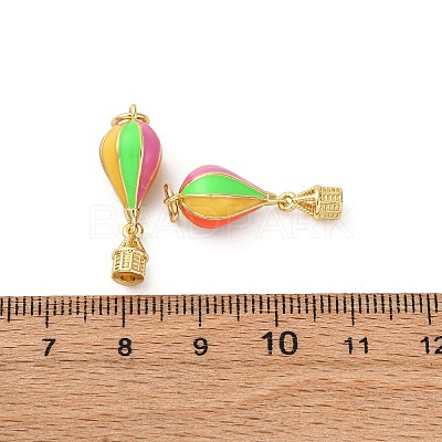 Brass Enamel Pendants KK-Q098-06G-1