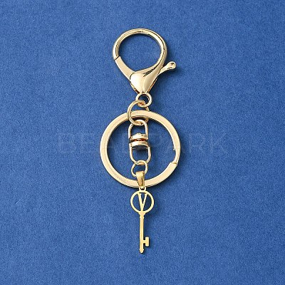 304 Stainless Steel Initial Letter Key Charm Keychains KEYC-YW00004-22-1
