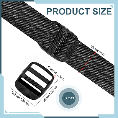 Zinc Alloy Ladder Lock Slider Buckles FIND-WH0366-012EB-1