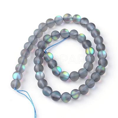 Synthetic Moonstone Beads Strands G-R375-8mm-A03-1