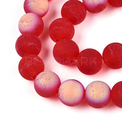 Frosted Transparent Glass Beads Strands LS-GLAA-T032-T10mm-MBB09-1