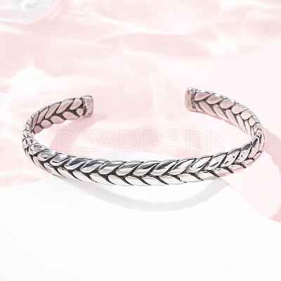 Retro 316 Surgical Stainless Steel Cuff Bangles BJEW-C142-14B-AS-1