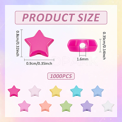 1000Pcs Opaque Acrylic Beads MACR-ME0001-02-1