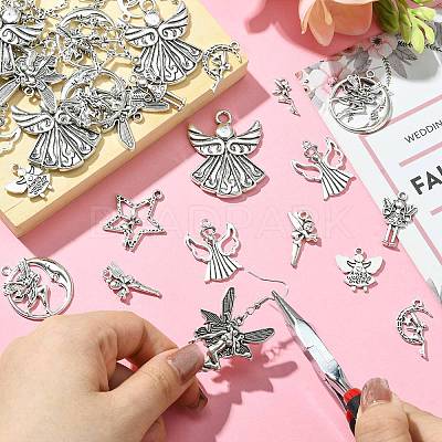 50Pcs 10 Style Tibetan Style Alloy Pendants TIBEP-CJ0003-48-1
