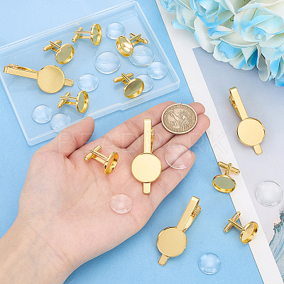 DIY Brass Cufflinks & Tie Clip Making Kits DIY-PH0035-72B-1