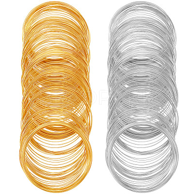 400Pcs 2 Colors Steel Memory Wire FIND-SP0002-07-1