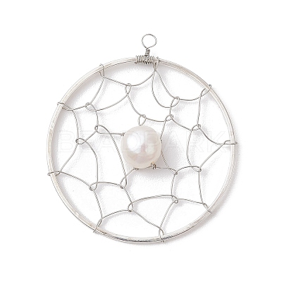 Natural Cultured Freshwater Pearl Pendants PALLOY-JF02653-02-1