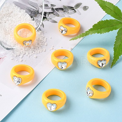 Opaque Acrylic Finger Rings RJEW-Q162-001E-1