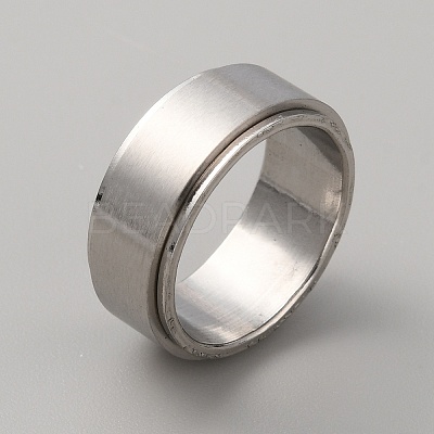 304 Stainless Steel Plain Rotating Finger Ring LS-RJEW-WH0011-10A-P-1