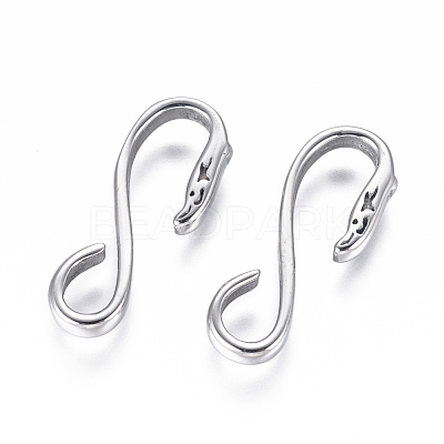 Non-Tarnish 304 Stainless Steel S Hook Clasps STAS-F227-14-P-1