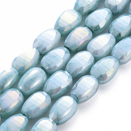 Opaque Baking Painted Crackle Glass Beads Strands EGLA-S174-21A-1