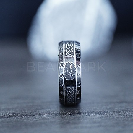 Viking Style Retro 304 Stainless Steel Finger Rings FS-WG40F7A-08-1
