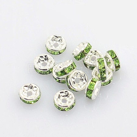 Brass Grade A Rhinestone Spacer Beads RSB035NF-10-1