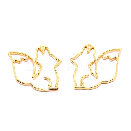 Hollow Alloy Open Back Bezel Pendants PALLOY-WH0080-34G-RS-1