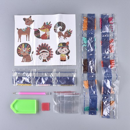 DIY Diamond Painting Stickers Kits For Kids DIY-F051-17-1