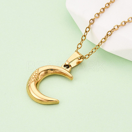 304 Stainless Steel Pendant Necklaces NJEW-T018-41G-1