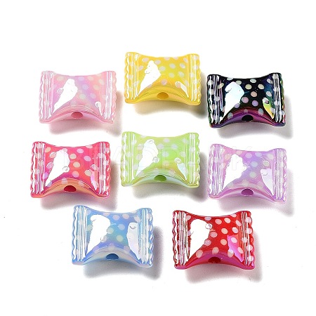 UV Plating Iridescent Acrylic Beads X-MACR-D032-12-1