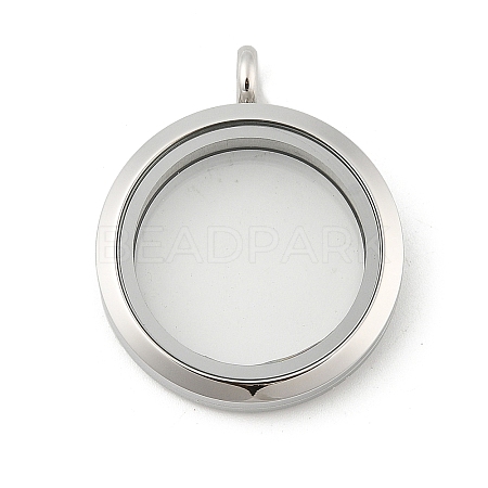 304 Stainless Steel Floating Locket Pendants STAS-E443-41P-02-1