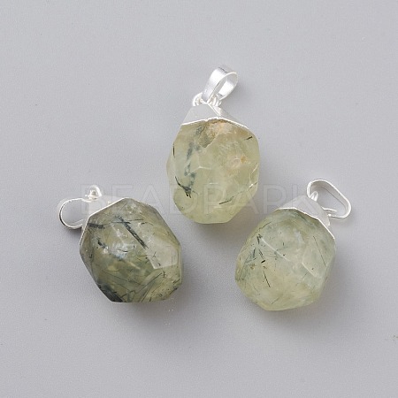 Natural Prehnite Pendants G-G845-07S-09-1