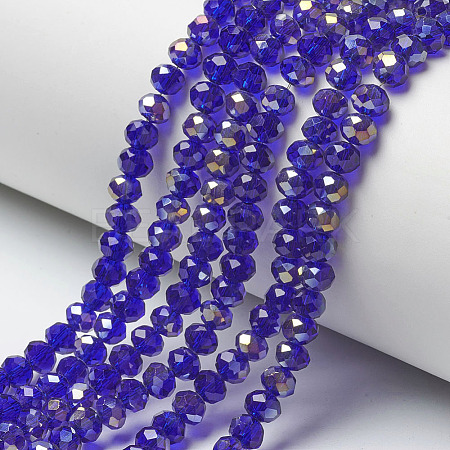 Electroplate Transparent Glass Beads Strands EGLA-A034-T2mm-H05-1