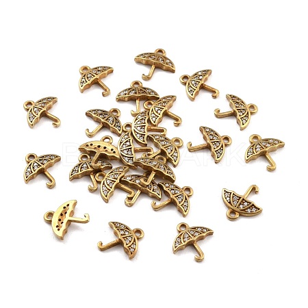Brass Micro Pave Clear Cubic Zirconia Charms KK-A144-002C-NF-1