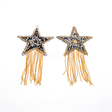 Sparkling Rhinestone Iron on Patches DIY-WH0176-52A-1