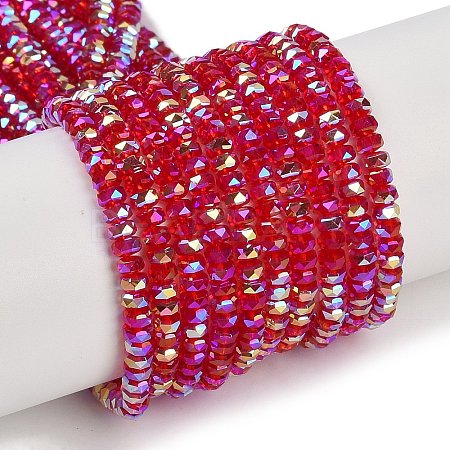 Electroplate Glass Beads Strands GLAA-Q105-03C-1