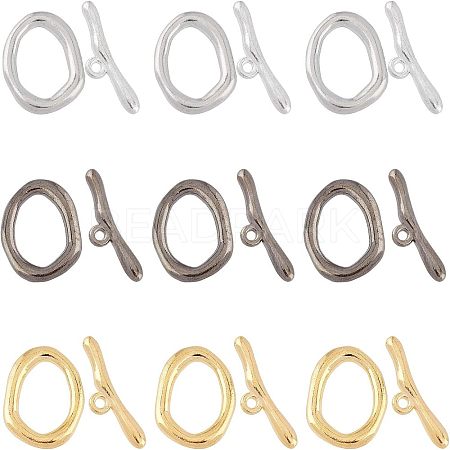 5 Colors Alloy Toggle Clasps PALLOY-FH0001-30-RS-1