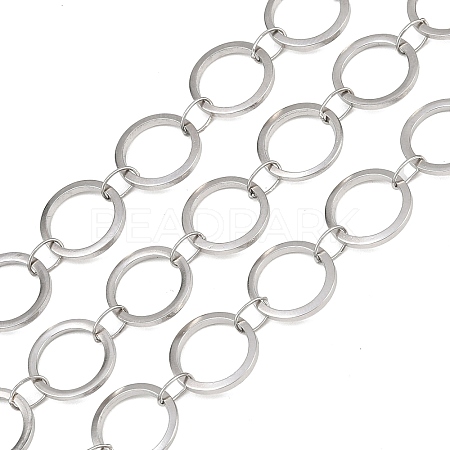 304 Stainless Steel Ring Link Chains CHS-G044-05P-1