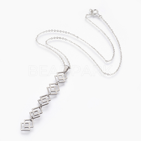 304 Stainless Steel Pendant Necklaces NJEW-JN02240-1