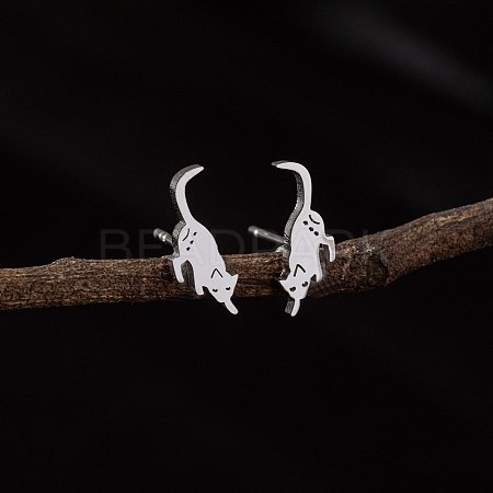 Stainless Steel Small Animal Stud Earrings for Women PW-WG5B49B-30-1