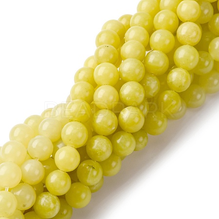 Natural Lemon Jade Beads Strands G-G284-A01-8mm-1