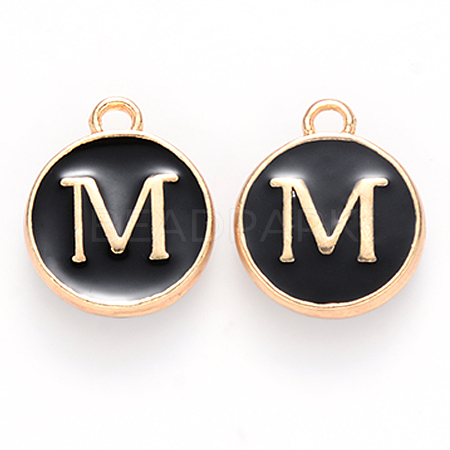 Golden Plated Alloy Charms LS-ENAM-S118-02M-1