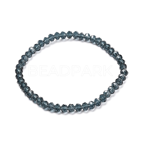 Faceted Glass Rondelle Beads Stretch Bracelet for Kid BJEW-JB06807-13-1