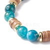 Natural Coconut & Quartz Beaded Stretch Bracelet for Women BJEW-JB07546-01-4
