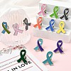 60Pcs 15 Colors Breast Cancer Awareness  Ribbon Enamel Pin JEWB-CJC0001-33-5