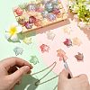 90Pcs 9 Colors Baking Paint Transparent Glass Pendants DGLA-CJ0001-05-5