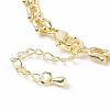 Brass Initial Letter U Link Chain Anklet for Women AJEW-AN00489-5