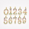 Brass Cubic Zirconia Pendants ZIRC-S062-01B-2