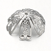 Tarnish Resistant 6-Petal 304 Stainless Steel Flower Bead Caps STAS-F094-09P-2