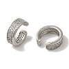 Rack Plating Brass Micro Pave Cubic Zirconia Cuff Earrings EJEW-R162-45P-2