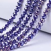 Electroplate Glass Beads Strands EGLA-A034-P10mm-B07-1
