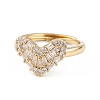 Clear Cubic Zirconia Heart Adjustable Ring RJEW-L100-024G-2